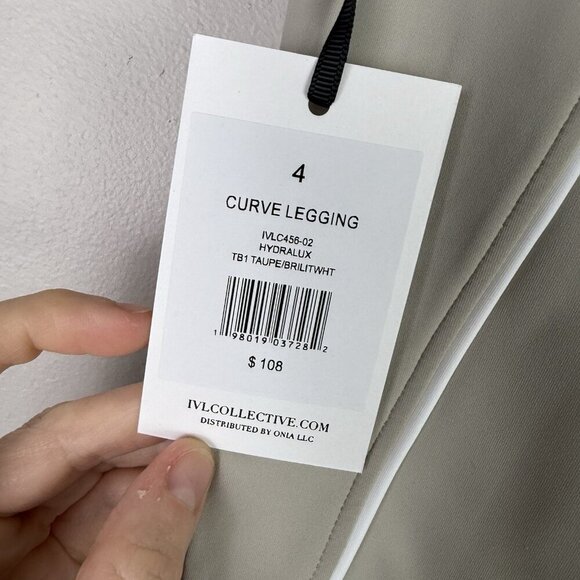 IVL  Collective Women's Taupe Curve Pull On Leggings Size 4 NWT Sports Comfy - Picture 6 of 7